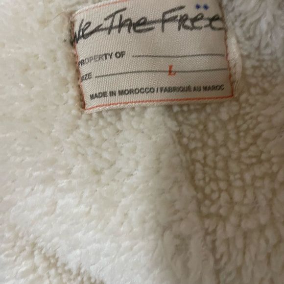 NEW WITH TAGS! FREE PEOPLE ETTA NATURAL COTTON SHERPA LINED VEST size L NWOT - Picture 8 of 8